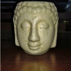 BUDDHA CERAMIC BEIGE WITH GREEN DOTS TEA LIGHT AROMA BURNER WITH FREE 10 ML AROMA OIL