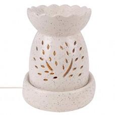 Big Flower Shaped Bowl White Electric Ceramic Aroma Burner with Free Aroma Oil Bottle
