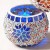 Beautiful Blue Glass Mosaic Tealight Candle Holder (Set of 2) 