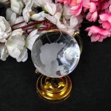Crystal Globe With Golden Stand For Good Luck