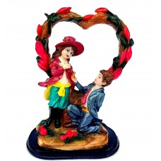 Love Couple Heart Polystone Statue 